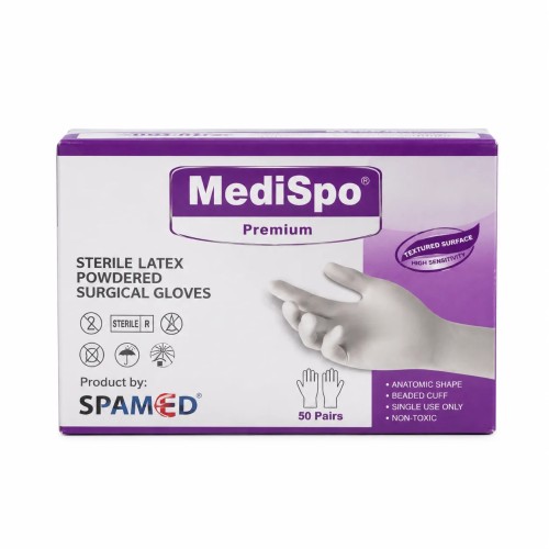 دستکش جراحی کم پودر - MediSpo