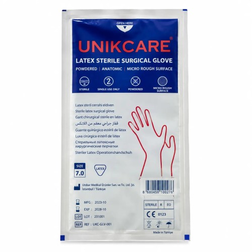 دستکش جراحی کم پودر استریل  UNIKCARE